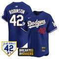 Men's Dodgers Jackie Robinson Breaking Barriers Patch Vapor Premier Limited Jersey - All Stitched - Royal, Jackie Robinson