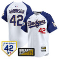 Men's Dodgers Jackie Robinson Breaking Barriers Patch Vapor Premier Limited Jersey - All Stitched - White Alternate, Jackie Robinson