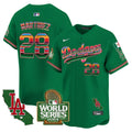 Men's Dodgers Mexico 2024 World Series Vapor Premier Limited Jersey - All Stitched - Green, J.D. Martinez