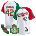 Men's Dodgers Mexico 2024 World Series Vapor Premier Limited Jersey - All Stitched - Alternate, Jackie Robinson
