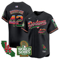Men's Dodgers Mexico 2024 World Series Vapor Premier Limited Jersey - All Stitched - Black, Jackie Robinson