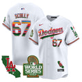 Men's Dodgers Mexico 2024 World Series Vapor Premier Limited Jersey - All Stitched - White, Vin Scully