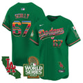 Men's Dodgers Mexico 2024 World Series Vapor Premier Limited Jersey - All Stitched - Green, Vin Scully