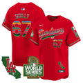 Men's Dodgers Mexico 2024 World Series Vapor Premier Limited Jersey - All Stitched - Red, Vin Scully