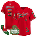 Men's Dodgers Mexico 2024 World Series Vapor Premier Limited Jersey - All Stitched - Red, Freddie Freeman