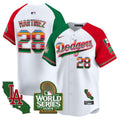 Men's Dodgers Mexico 2024 World Series Vapor Premier Limited Jersey - All Stitched - Alternate, J.D. Martinez