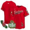 Men's Dodgers Mexico 2024 World Series Vapor Premier Limited Jersey - All Stitched - Red, Team