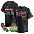 Men's Dodgers Mexico 2024 World Series Vapor Premier Limited Jersey - All Stitched - Black, Mookie Betts