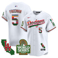 Men's Dodgers Mexico 2024 World Series Vapor Premier Limited Jersey - All Stitched - White, Freddie Freeman
