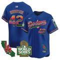 Men's Dodgers Mexico 2024 World Series Vapor Premier Limited Jersey - All Stitched - Royal, Jackie Robinson