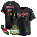 Men's Dodgers Mexico 2024 World Series Vapor Premier Limited Jersey - All Stitched - Black, Freddie Freeman