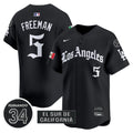 Men's Dodgers Mexico 2025 LA Gothic Style Vapor Premier Limited Jersey - All Stitched - Black, Freddie Freeman