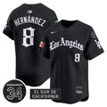 Men's Dodgers Mexico 2025 LA Gothic Style Vapor Premier Limited Jersey - All Stitched - Black, Kike Hernandez