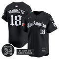 Men's Dodgers Mexico 2025 LA Gothic Style Vapor Premier Limited Jersey - All Stitched - Black, Yamamoto
