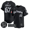Men's Dodgers Mexico 2025 LA Gothic Style Vapor Premier Limited Jersey - All Stitched - Black, Vin Scully