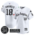 Men's Dodgers Mexico 2025 LA Gothic Style Vapor Premier Limited Jersey - All Stitched - White, Yamamoto