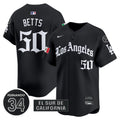 Men's Dodgers Mexico 2025 LA Gothic Style Vapor Premier Limited Jersey - All Stitched - Black, Mookie Betts