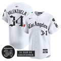 Men's Dodgers Mexico 2025 LA Gothic Style Vapor Premier Limited Jersey - All Stitched - White, Fernando Valenzuela