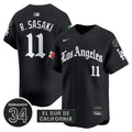 Men's Dodgers Mexico 2025 LA Gothic Style Vapor Premier Limited Jersey - All Stitched - Black, Roki Sasaki