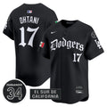 Men's Dodgers Mexico 2025 LA Gothic Style Vapor Premier Limited Jersey V2 - All Stitched - Black, Shohei Ohtani