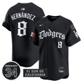 Men's Dodgers Mexico 2025 LA Gothic Style Vapor Premier Limited Jersey V2 - All Stitched - Black, Kike Hernandez
