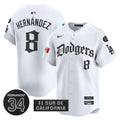 Men's Dodgers Mexico 2025 LA Gothic Style Vapor Premier Limited Jersey V2 - All Stitched - White, Kike Hernandez