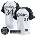 Men's Dodgers Mexico 2025 LA Gothic Style Vapor Premier Limited Jersey V2 - All Stitched - Alternate, Fernando Valenzuela