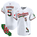 Men's Dodgers Mexico California Patch 2024 Vapor Premier Limited Jersey - All Stitched - White, Freddie Freeman