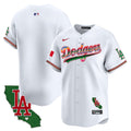 Men's Dodgers Mexico California Patch 2024 Vapor Premier Limited Jersey - All Stitched - White, Team