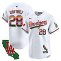 Men's Dodgers Mexico California Patch 2024 Vapor Premier Limited Jersey - All Stitched - White, J.D. Martinez