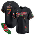 Men's Dodgers Mexico California Patch 2024 Vapor Premier Limited Jersey - All Stitched - Black, Julio Urías