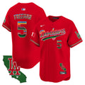 Men's Dodgers Mexico California Patch 2024 Vapor Premier Limited Jersey - All Stitched - Red, Freddie Freeman