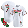 Men's Dodgers Mexico California Patch 2024 Vapor Premier Limited Jersey - All Stitched - White, Julio Urías