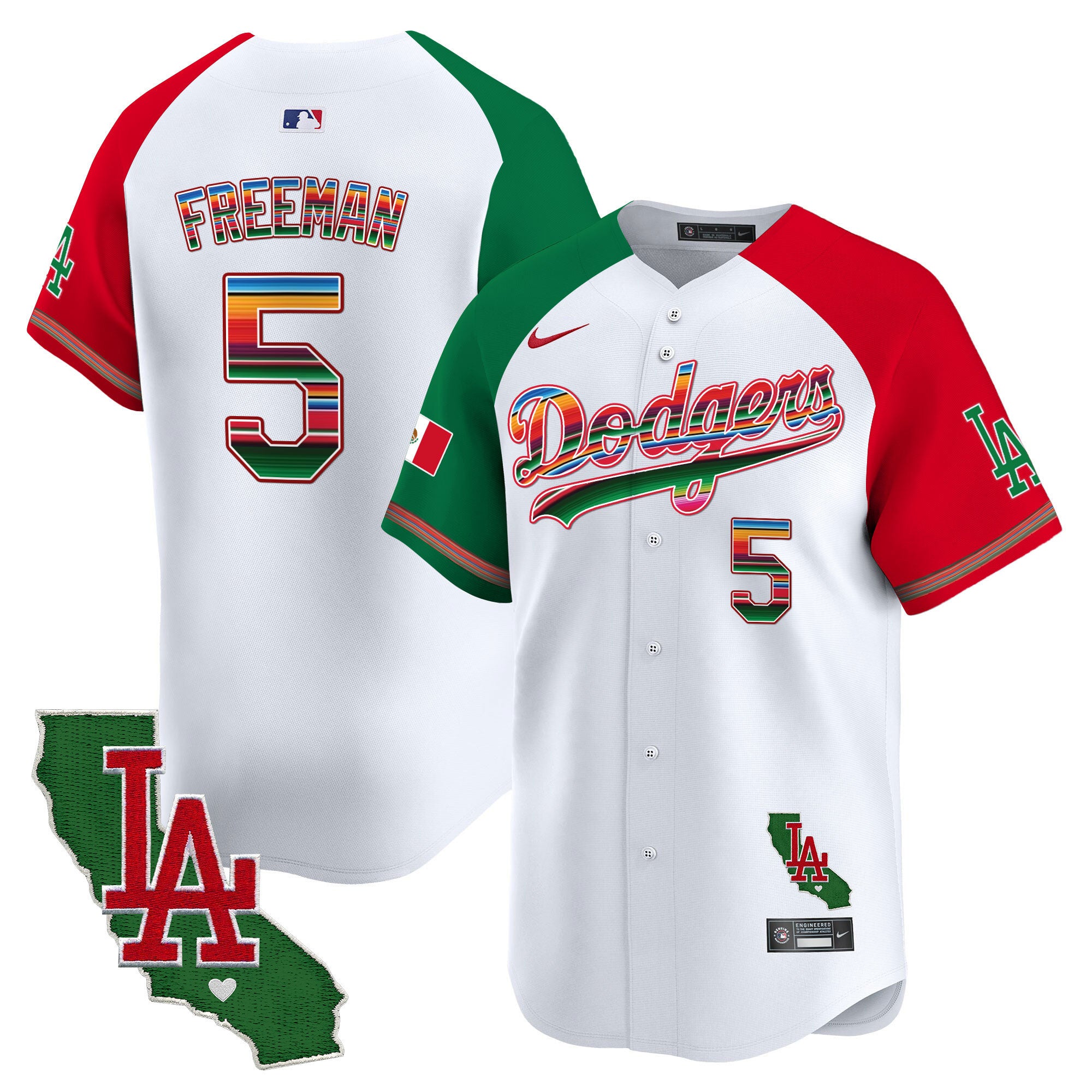 Men's Dodgers Mexico California Patch 2024 Vapor Premier Limited Jersey - All Stitched - Alternate, Freddie Freeman