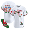 Men's Dodgers Mexico California Patch 2024 Vapor Premier Limited Jersey - All Stitched - White, Vin Scully