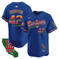 Men's Dodgers Mexico California Patch 2024 Vapor Premier Limited Jersey - All Stitched - Royal, Jackie Robinson