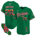 Men's Dodgers Mexico California Patch 2024 Vapor Premier Limited Jersey - All Stitched - Green, J.D. Martinez