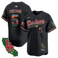 Men's Dodgers Mexico California Patch 2024 Vapor Premier Limited Jersey - All Stitched - Black, Freddie Freeman