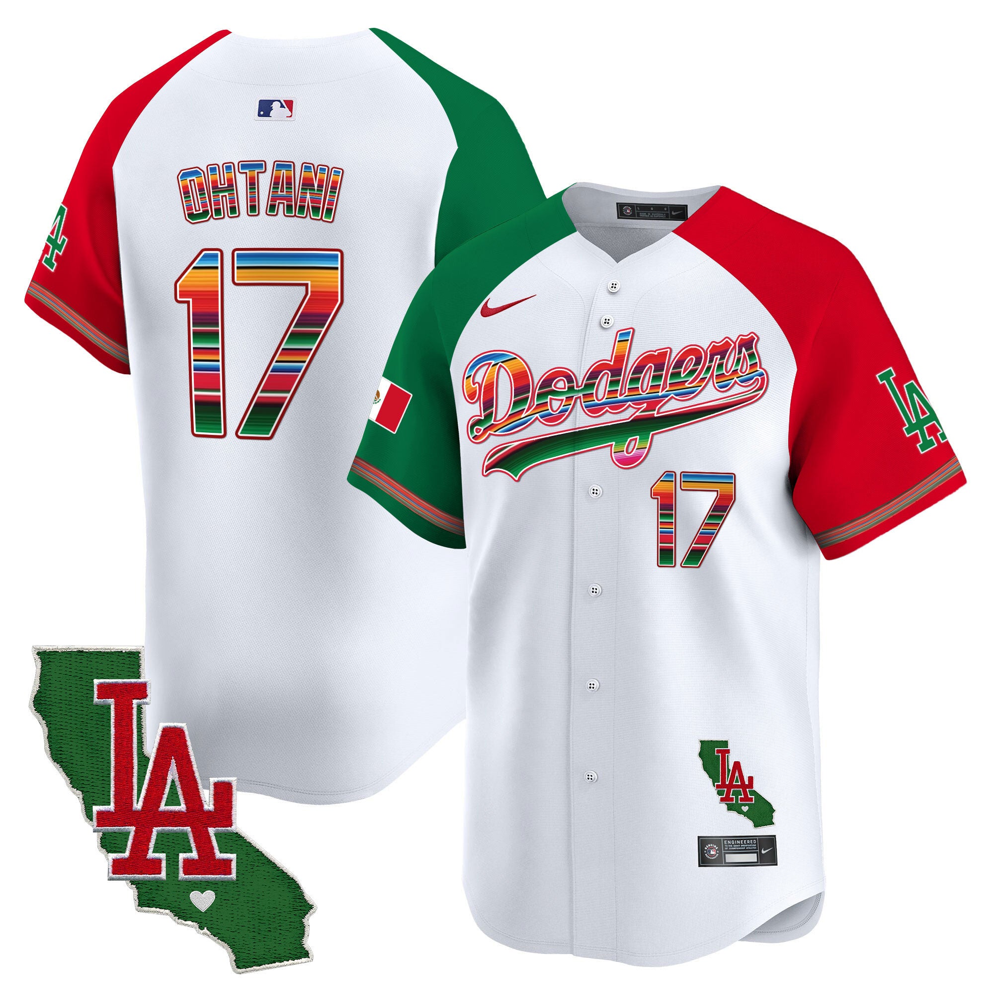 Men's Dodgers Mexico California Patch 2024 Vapor Premier Limited Jersey - All Stitched - Alternate, Shohei Ohtani