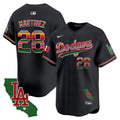 Men's Dodgers Mexico California Patch 2024 Vapor Premier Limited Jersey - All Stitched - Black, J.D. Martinez