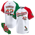 Men's Dodgers Mexico California Patch 2024 Vapor Premier Limited Jersey - All Stitched - Alternate, Jackie Robinson