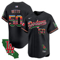Men's Dodgers Mexico California Patch 2024 Vapor Premier Limited Jersey - All Stitched - Black, Mookie Betts