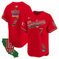 Men's Dodgers Mexico California Patch 2024 Vapor Premier Limited Jersey - All Stitched - Red, Julio Urías