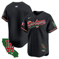 Men's Dodgers Mexico California Patch 2024 Vapor Premier Limited Jersey - All Stitched - Black, Team