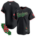 Men's Dodgers Mexico California Patch Vapor Premier Limited Jersey V4 - All Stitched - Black, Team