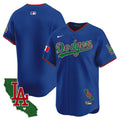 Men's Dodgers Mexico California Patch Vapor Premier Limited Jersey V4 - All Stitched - Royal, Team