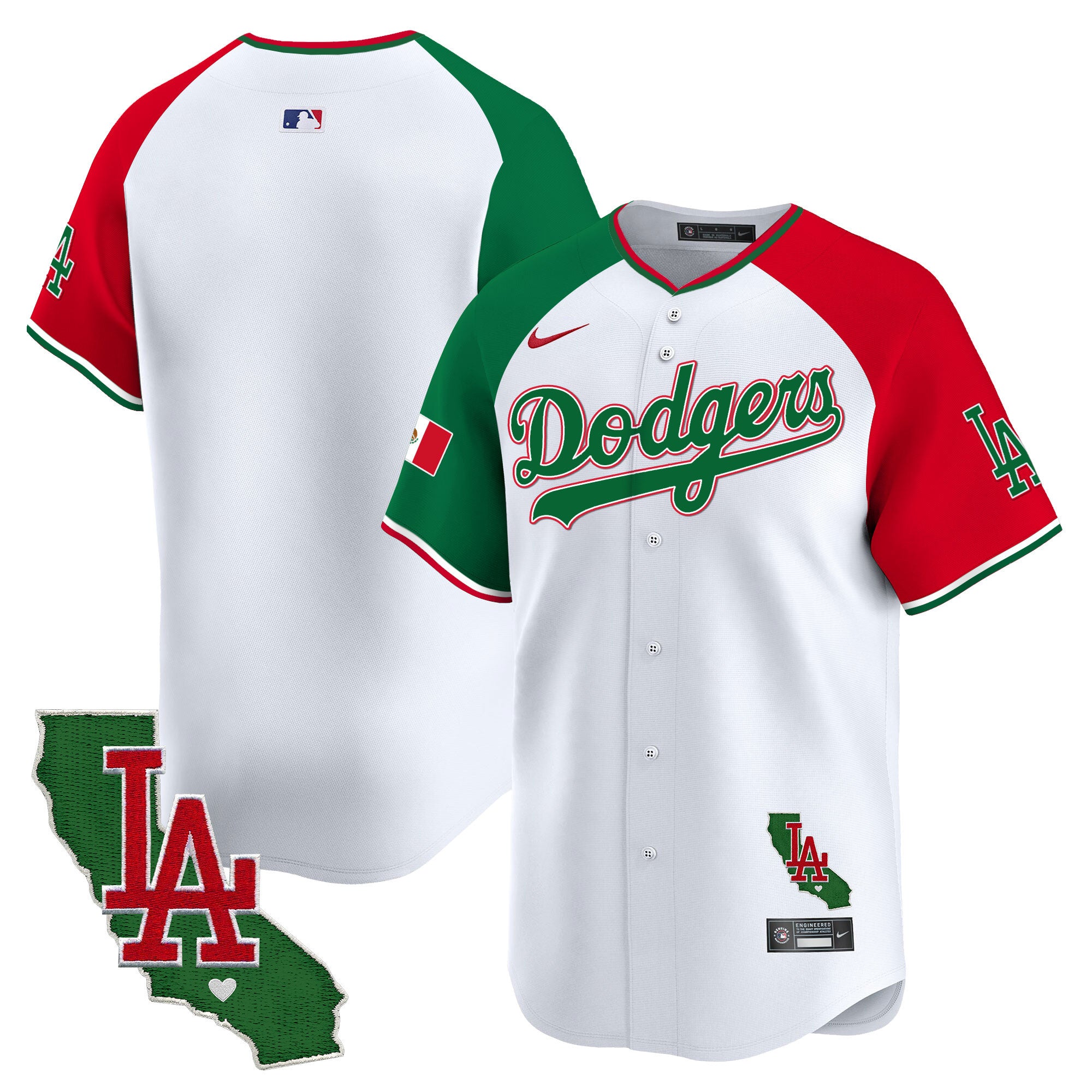 Men's Dodgers Mexico California Patch Vapor Premier Limited Jersey V4 - All Stitched - Alternate, Team