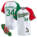 Men's Dodgers Mexico California Patch Vapor Premier Limited Jersey V4 - All Stitched - Alternate, Fernando Valenzuela
