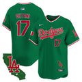 Men's Dodgers Mexico California Patch Vapor Premier Limited Jersey V4 - All Stitched - Green, Shohei Ohtani