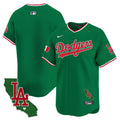 Men's Dodgers Mexico California Patch Vapor Premier Limited Jersey V4 - All Stitched - Green, Team